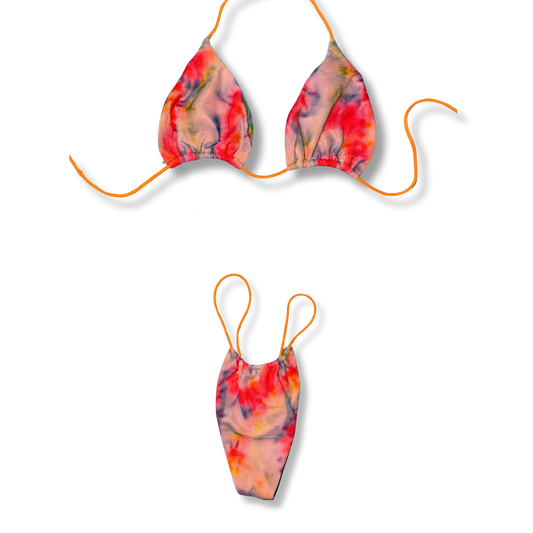 Peace & Love Tie-Dye String Bikini