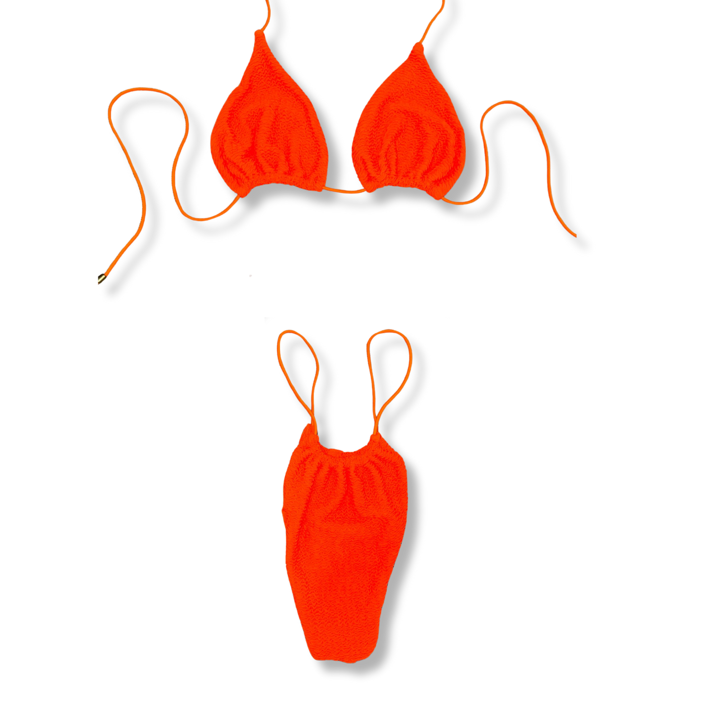 Textured Orange String Bikini