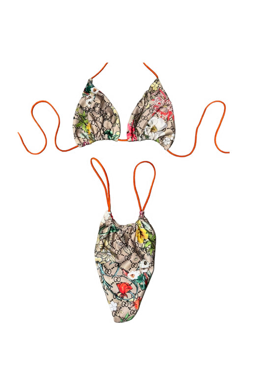 Gucci Inspired Floral String Bikini