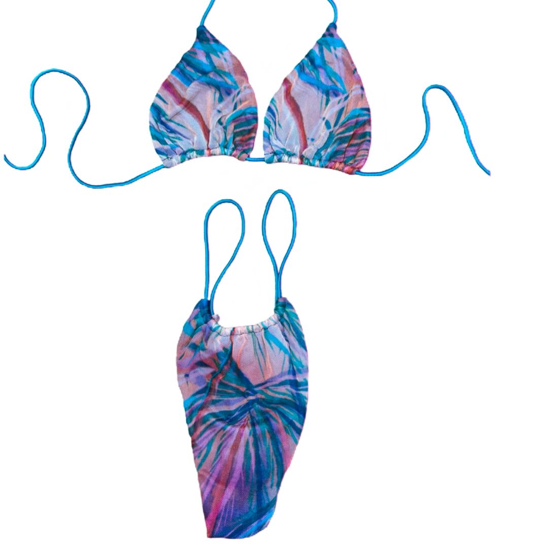 Tropical Breeze Mesh String Bikini