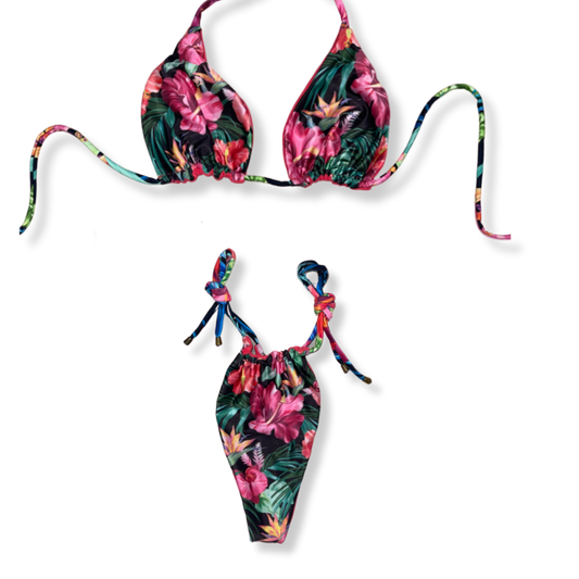 Hibiscus Jungle Reversible Tie Bikini