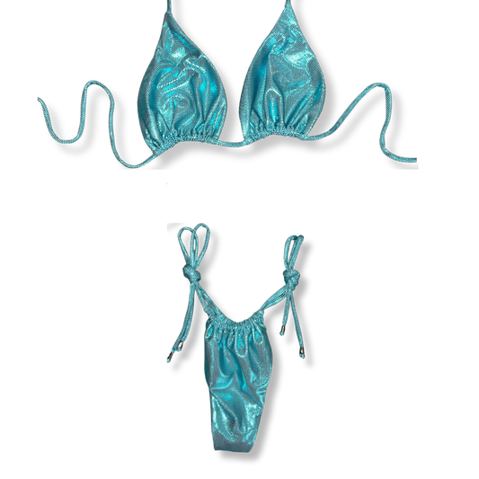 Turquoise Disco Tie Bikini