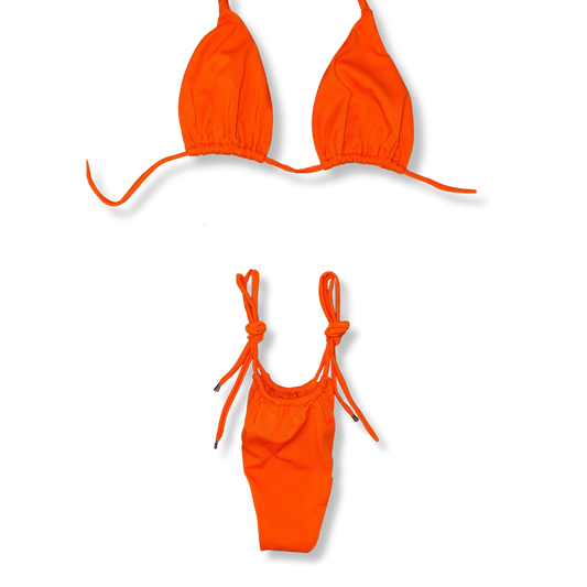Neon Orange Tie Bikini