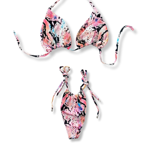 Pink Snake Shed Tie Bikini