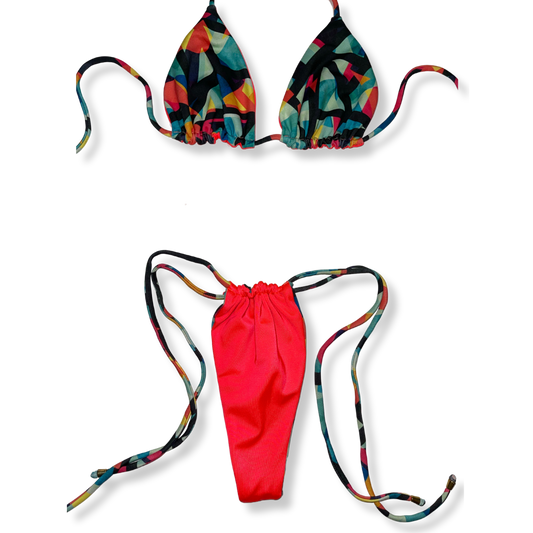 Coral Kaleidoscope Reversible Bikini