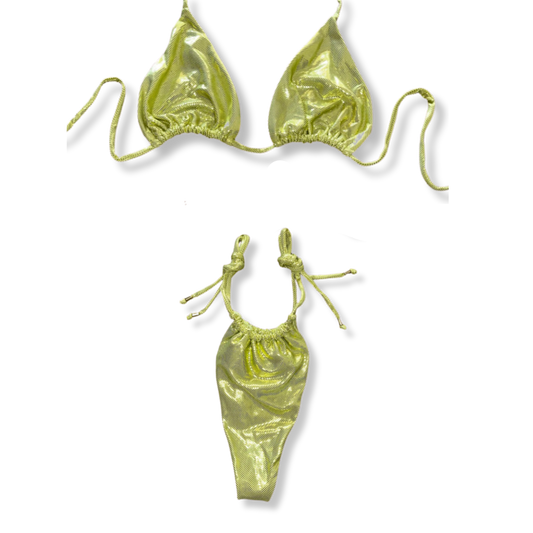 Lime Disco Tie Bikini