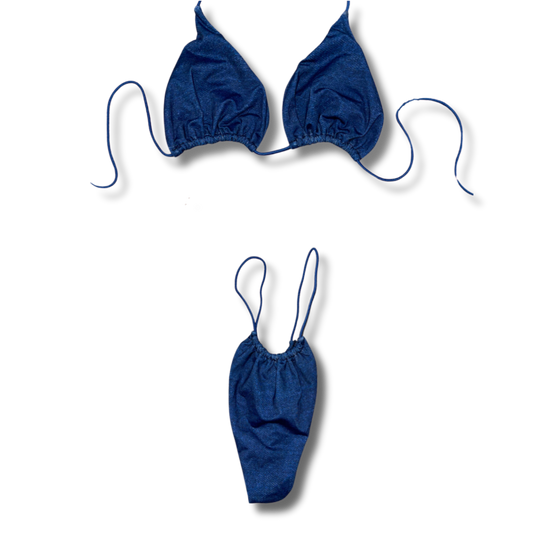 Blue Denim String Bikini