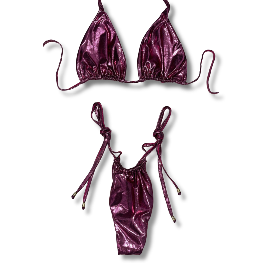 Pink Foil Tie Bikini
